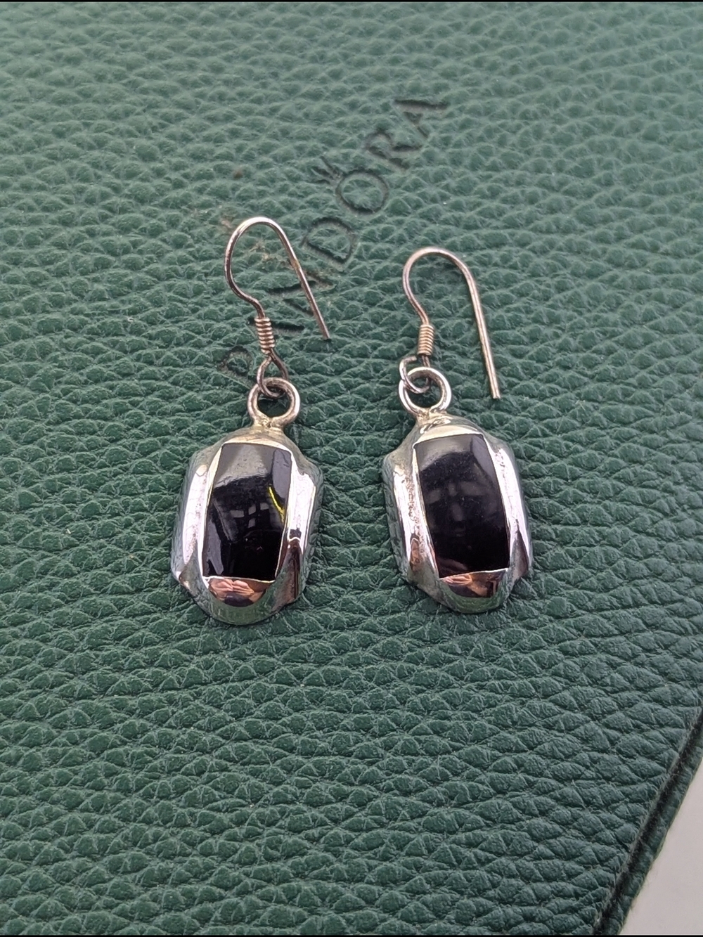 ✨ Vintage Sterling Silver & Black Onyx Dangle Drop Earrings ✨